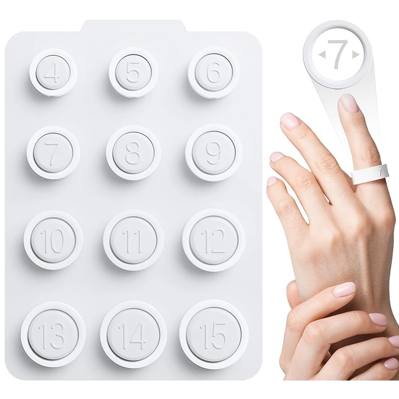 ערכת מדידת טבעת 4 מקצועית כלי מדידה לאצבע חכם מדידת גודל האצבע שלך לפני רכישת טבעת גודל 4 עד 15