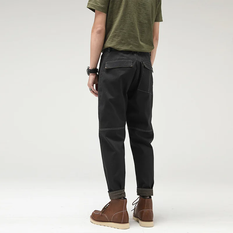 2024 New Brand Casual Pants Men's Street Summer Loose Retro Fashion Slightly Wide Harem Pants Straight Pants