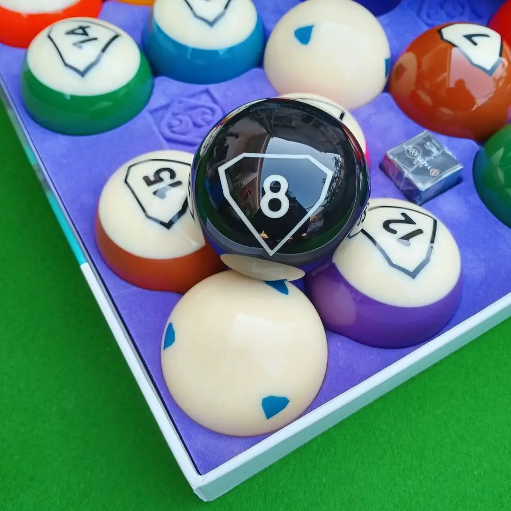 Blue Diamond Grade 16A Phenolic Resin Billiards Pool 17 Balls 2-1/4" + 2 Chalks Set