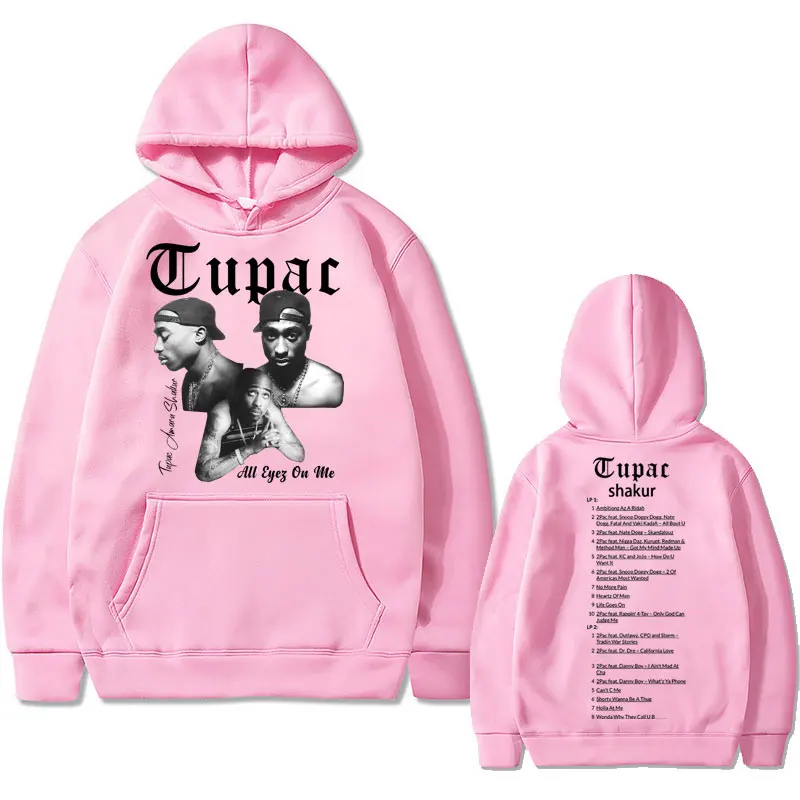 Sudadera con capucha de rapero Tupac 2pac Hip Hop para hombre y mujer,  jersey de gran tamaño, ropa de calle negra, sudadera Vintage - AliExpress