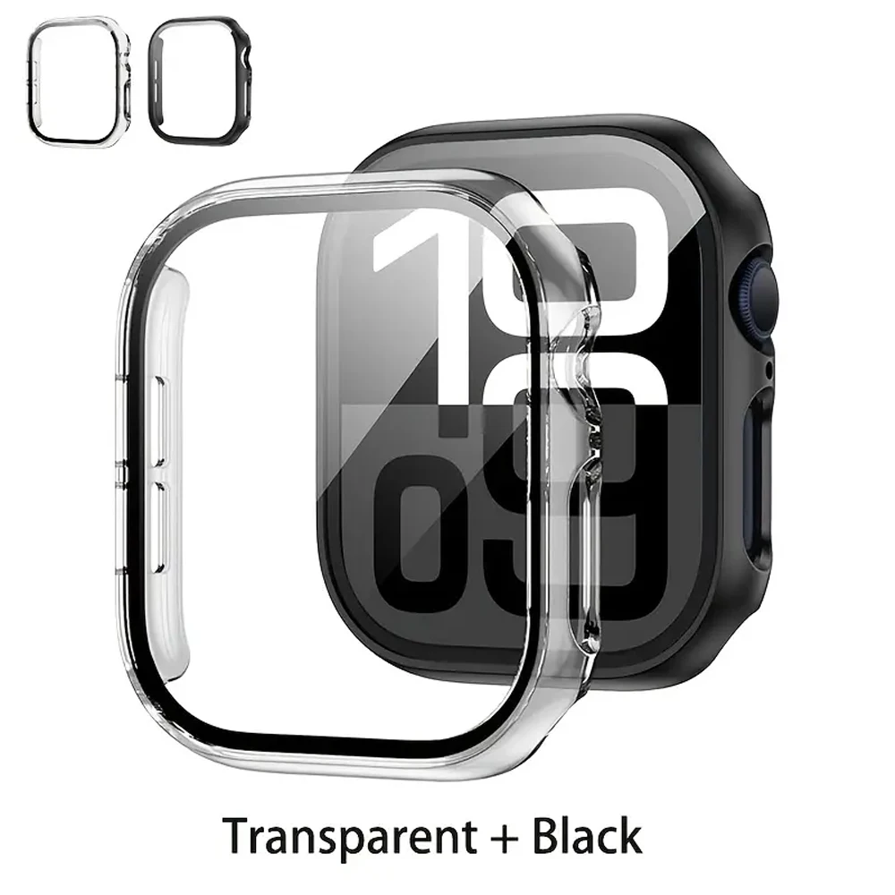 2 Pack Tempered Glass PC Bumper iWatch Screen Protector Case