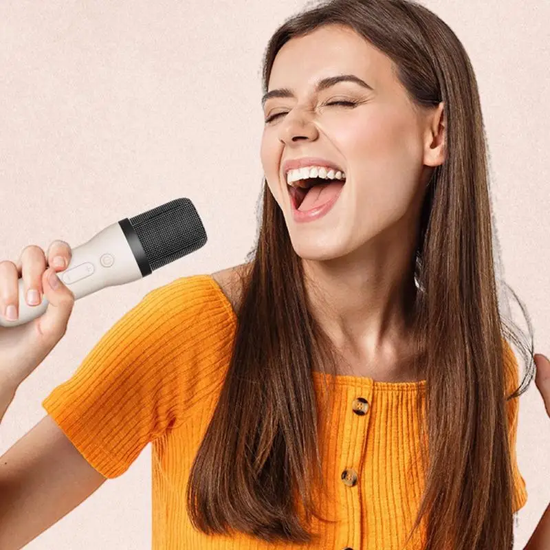 Portable Karaoke Machine RGB Color Light Wireless Karaoke Speaker With Cute Ears RGB Lighting Wireless Speaker Microphone Set 2