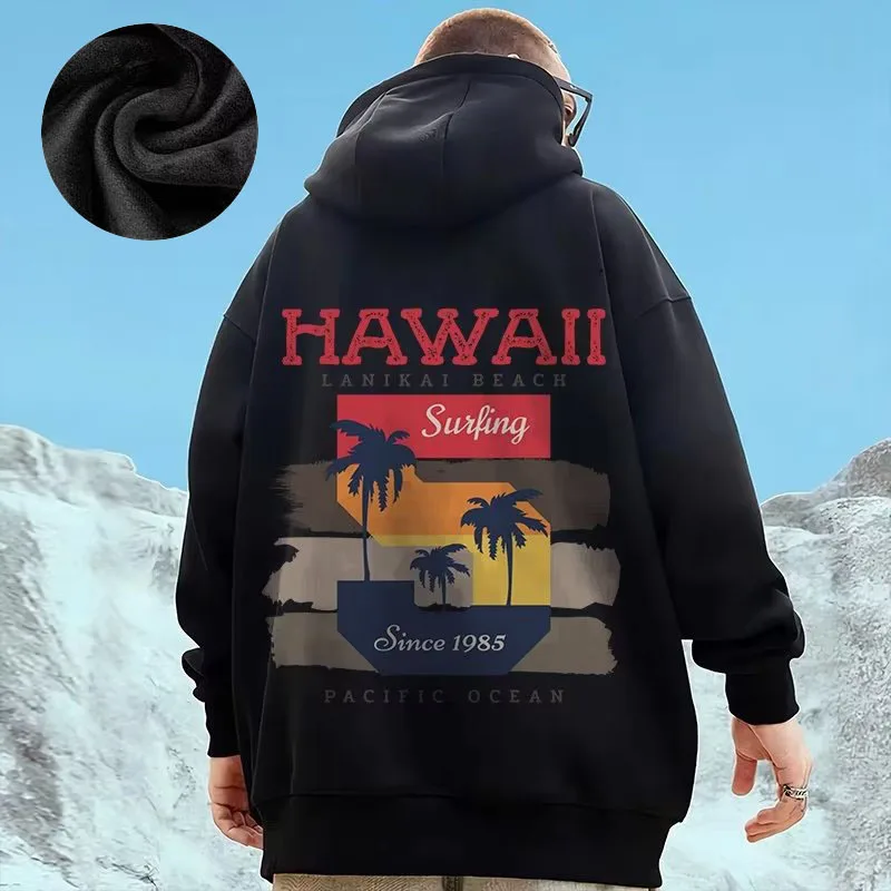 Hooded Sweater Men's Trendy Brand Large Size M-8XL Men's Autumn And Winter Style Plush And Thick Fat Hip-hop Pullover Jacket