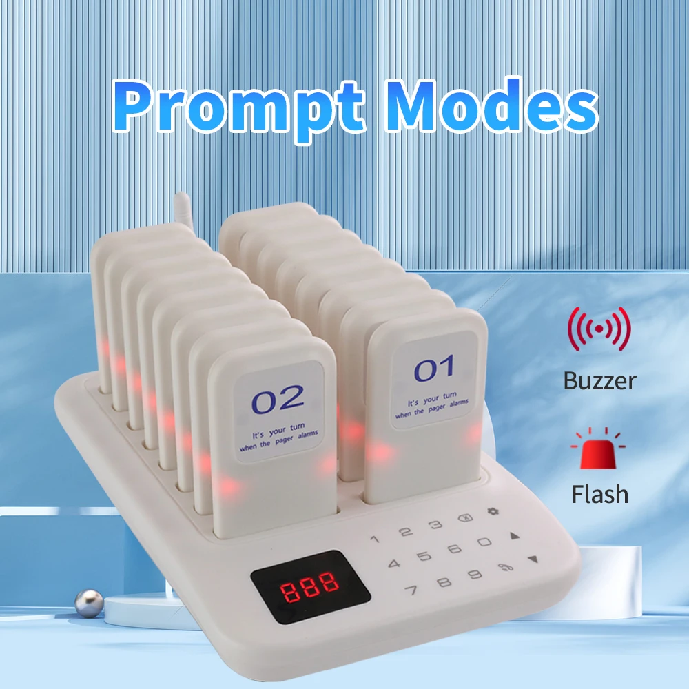 Wirelesslink Touch Panel Wireless Calling System Strong Signal Restaurant Guest Queue Pager for Church Clinic Food Truck Nursery