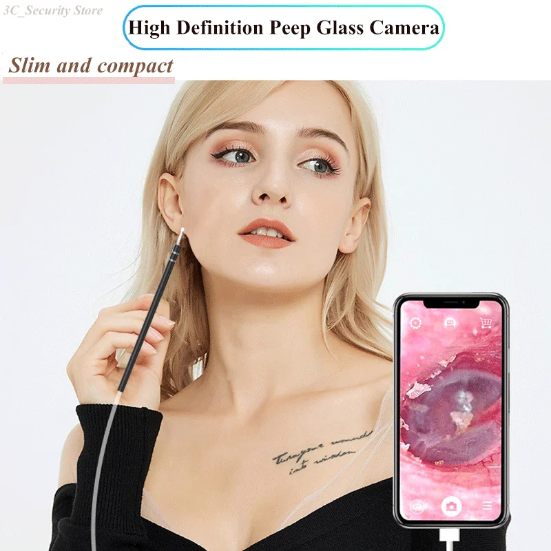 

USB Endoscope Camera 5.5mm Lens Digging Smart Ears Scoop Picking Stick Tool Portable LED Lights Comfortable Ears Medical