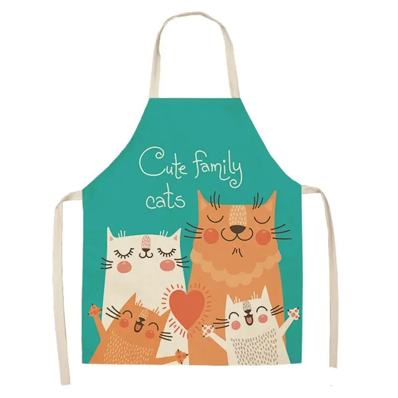 Tablier De Cuisine Femme Tablier Cuisine Lin Motif Chat - Réglable