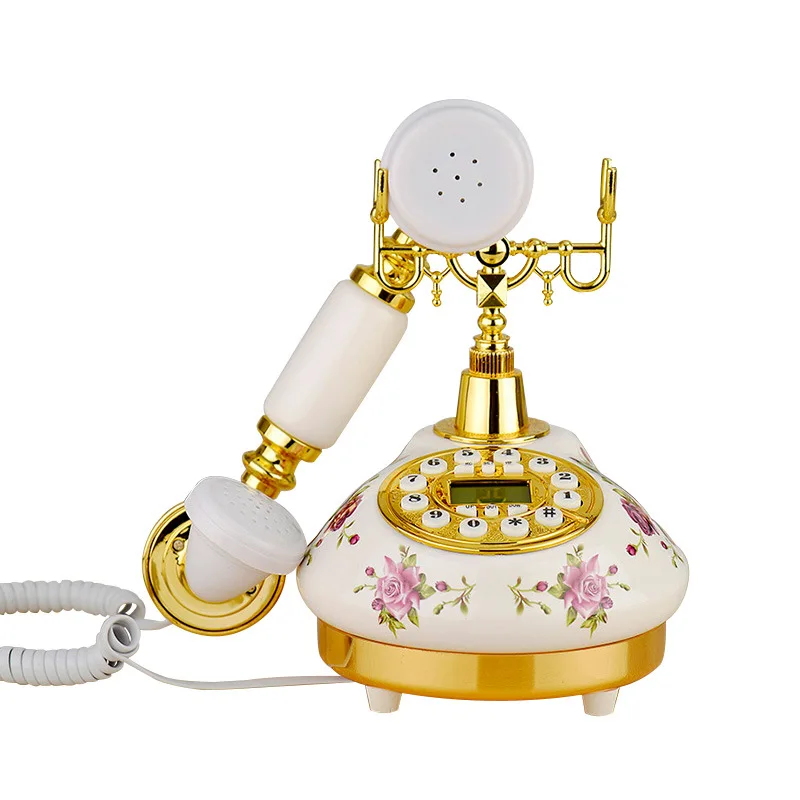 Vintage telephone, European ceramic fixed telephone, landline ceramic antique telephone