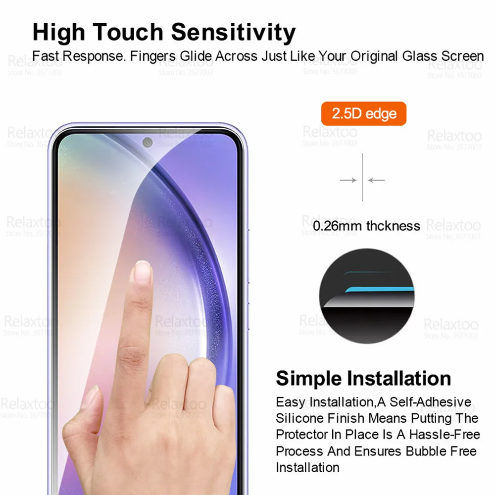 Szkło hartowane 6w1 do Samsung Galaxy A54 5G A34 A14 A04 A04S A 54 34 14 04 S 04 S osłona ekranu folia ochronna