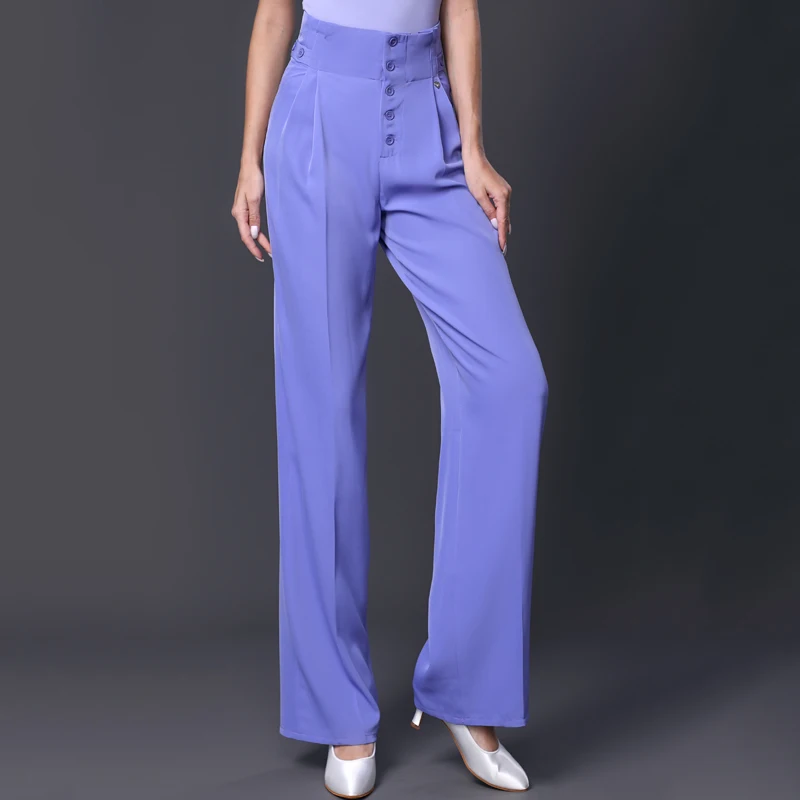 3 Colors Latin Dance Modern Dance Pants For Women High Waist Pants Wide Leg Practice Clothes Ballroom Wear SL7331