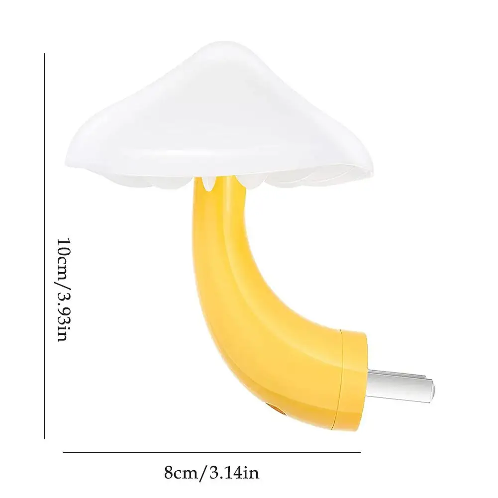 Mushroom Night Light with Dusk to Dawn Sensor Plug in Wall Lamp Cute Nightlight Energy Saving LED Senser Lights for Kids