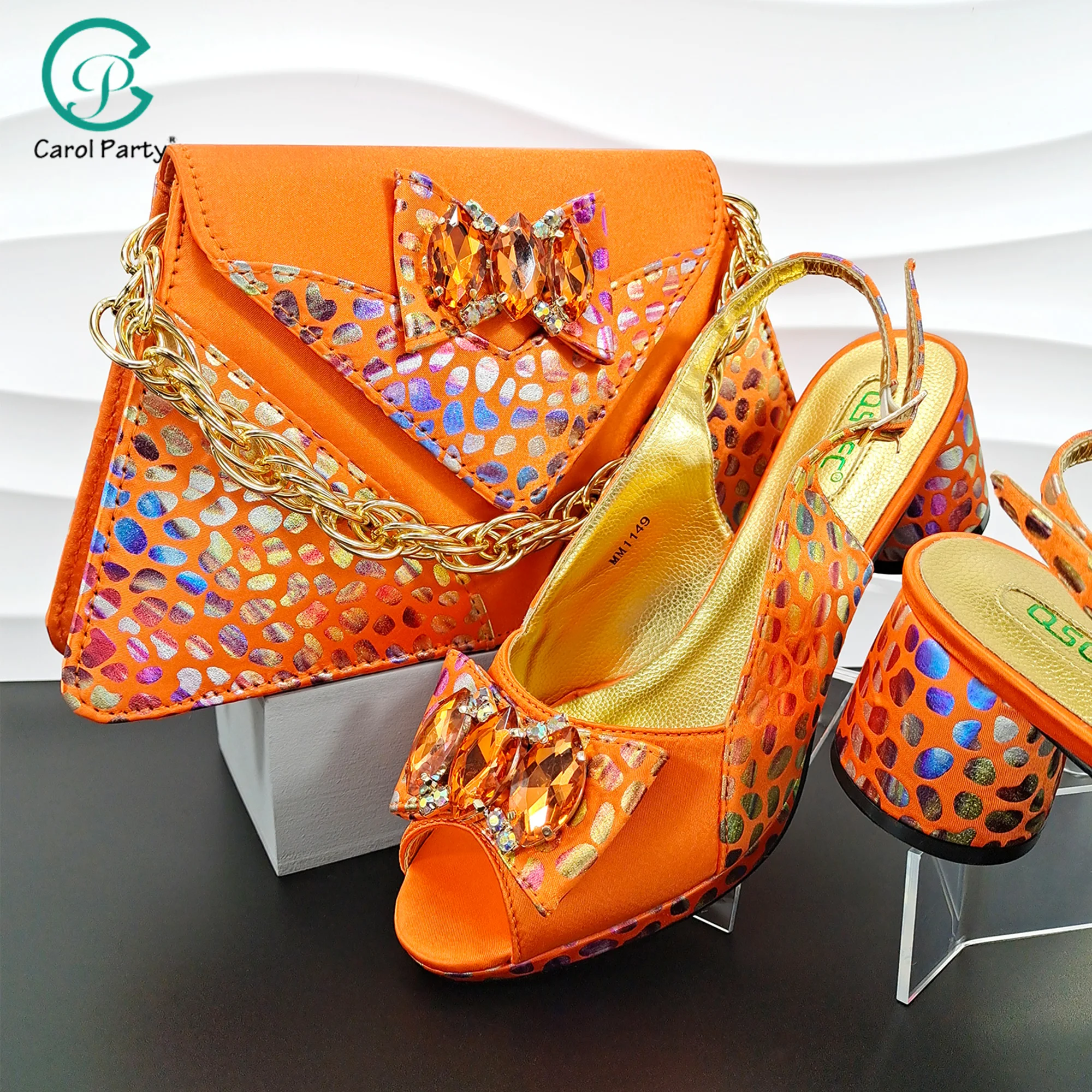 

Africa Shoes And Bag Set Women's Banquet & Wedding Italian Designs Stylish Open Toe Heels With Exquisite Clutch Bag