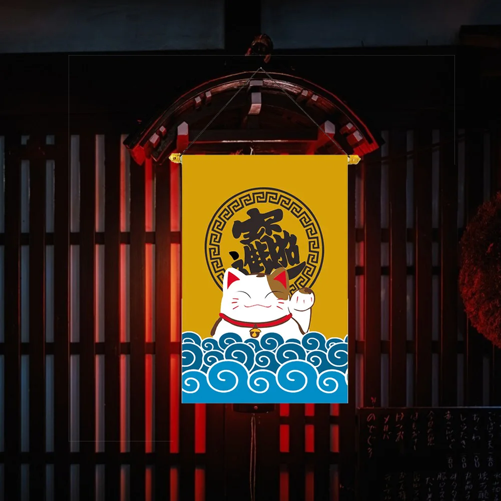 30x45cm Sushi Restaurant Bunting Banners Japanese Style Lucky Cat Triangle String Flag Oxford Cloth Izakaya House Decoration