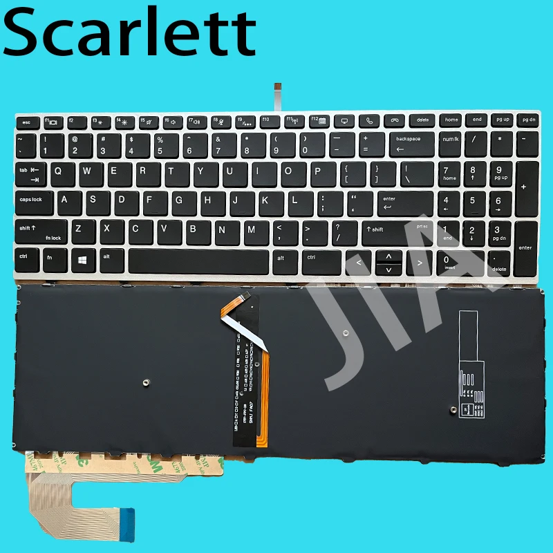 Nuovo Per Hp Elitebook 755 G5 750 G5 750 G6 850 G6 850 G5 855 G5 Tastiera Us Con Retroilluminato Argento