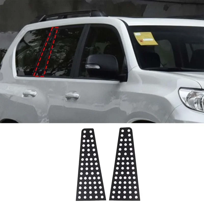 

For Toyota Land Cruiser Prado FJ150 2010-2023 Aluminum Alloy Black Car Rear Window Honeycomb Panel Sticker Auto Accessories