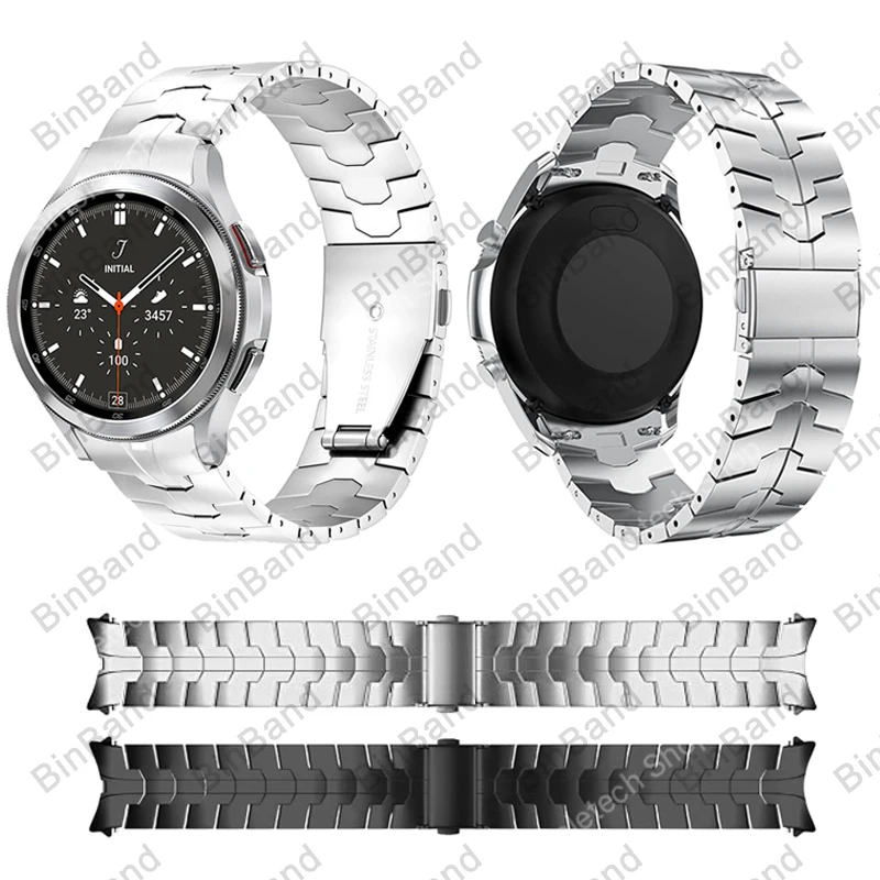 Stainless 20mm Strap For Samsung Galaxy Watch 5 pro 45mm Classic 42mm Galaxy Watch 4 44mm 40mm Wristband No Gaps Metal Wristband