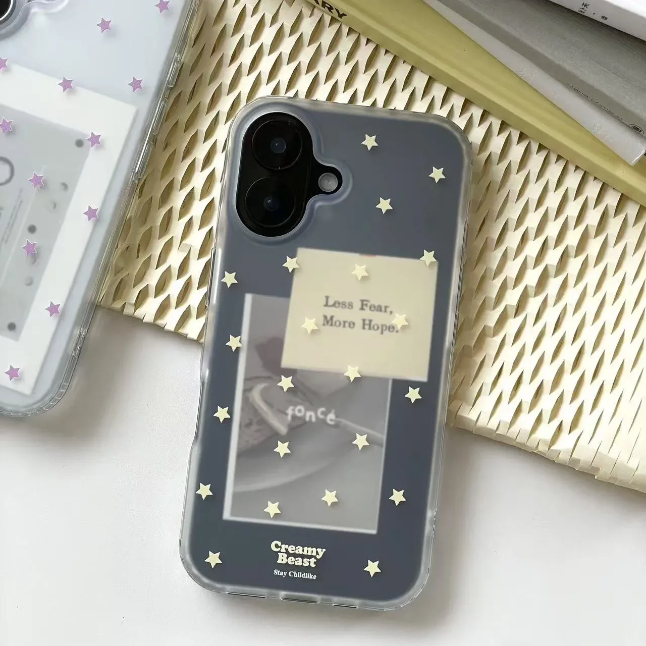 Minimalist Yellow and Purple Stars Matte Phone Case