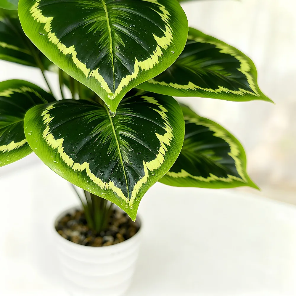 2 Stück Künstliche Palme Kunstpflanzen Palmblätter für Heim- und Raumdekoration Grünpflanzen Zimmerpflanzen Blumenarrangement Deko – Detail 7