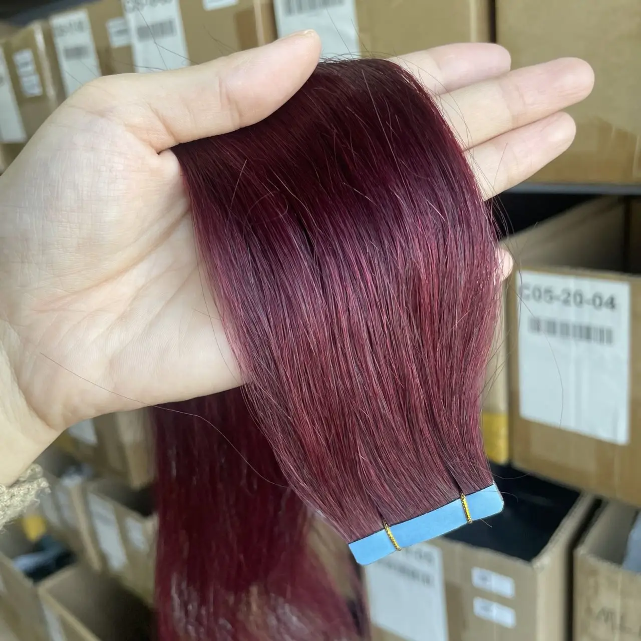 99J# Real Human Hair Tape In Hair Extensions 20pcs/pack Natural Straight Remy Tape 12-20 inches 30g