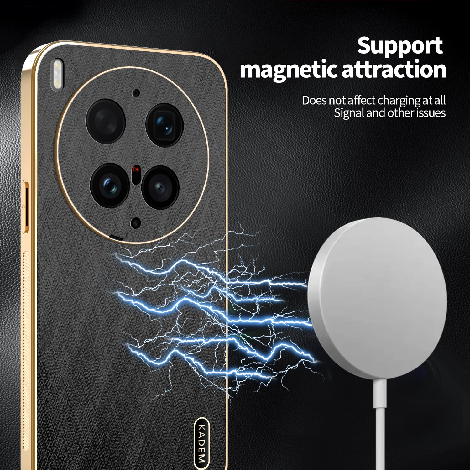 Electroplating Vegan Leather Ultra-Thin Anti-Fall Case - Skin-Friendly Design