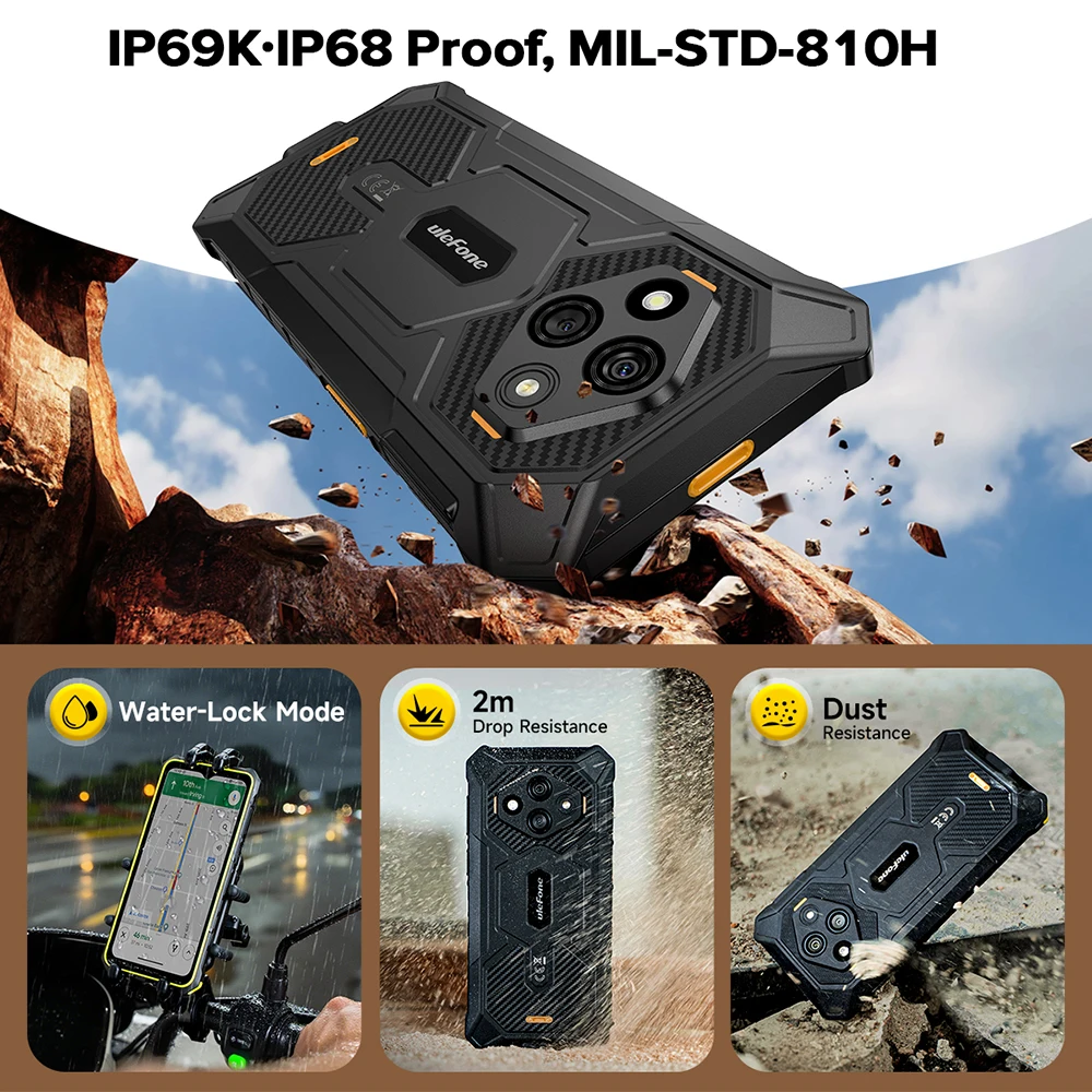 【World Premiere】Ulefone RugKing 3 Pro Rugged Phone 6.56" 120Hz 5700mAh  Android 15 Up to 16GB RAM，128GB ROM  NFC 4G  Global