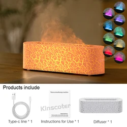 KINSCOTER Aromatherapy Flame Diffuser with Ultrasonic Cool Mist and RGB Firelight Night Display (STYLE A Crackles)