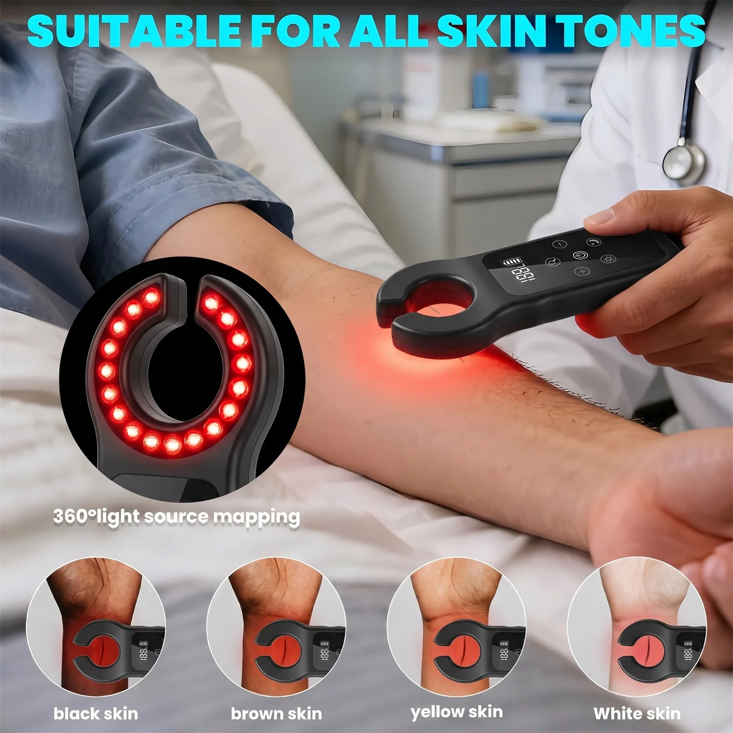 Scanner a Infrarossi per Vene, Rilevatore di Vene LED, Localizzatore Portatile di Vasi Sanguigni, Dispositivo per la Ricerca di Vene con Display Touch Screen - immagine 4