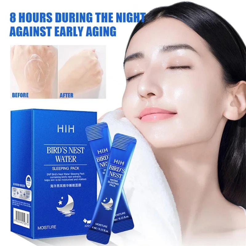 Ocean Bird's Nest Sleeping Facial Mask Moisturizing Wash Shrinks Brightening Maximum Hydration Protection for All Dry Skin Types fashion adjustable eva baby shower caps portable waterproof shampoo hat wash hair shield bath visor child kids eye protection