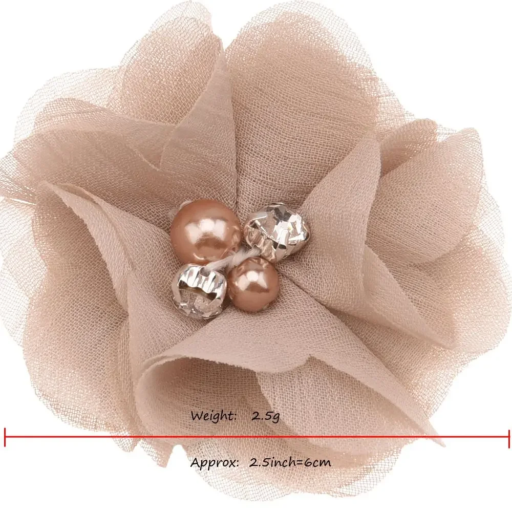 Pearl Hair Accessories Pearl Chiffon Flowers Kawaii Hair Clips Barrettes For Girls DIY Wedding Decorations 18PCS