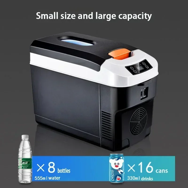 미국/EU 220-240V 10L 차량용/가정용 미니 냉장고, 12/24V 냉동/보온 기능, 차량/가정/캠핑용 식품 보관함
