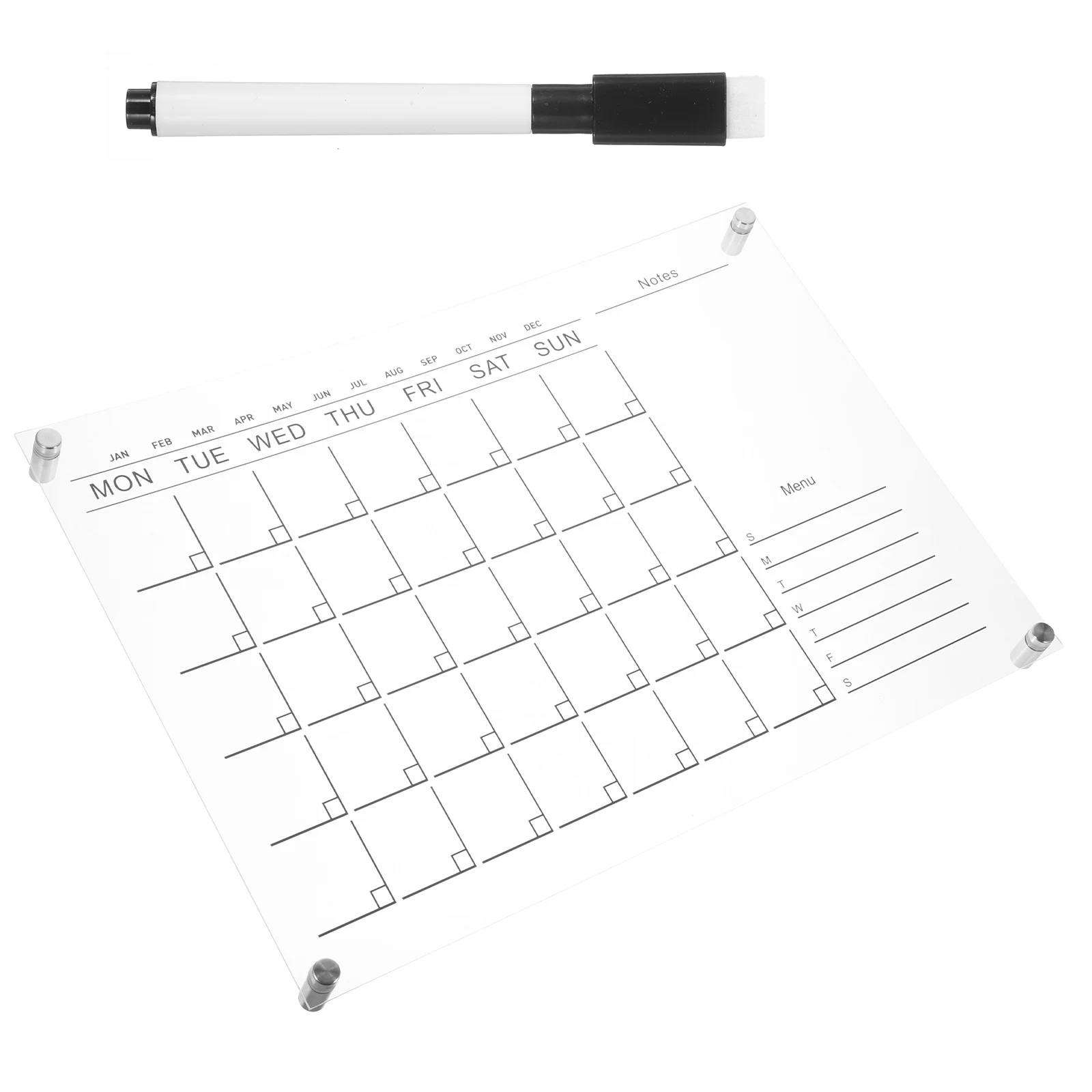 

1 комплект подвесных акриловых календарей, практичный акриловый настенный календарь, прозрачный Еженедельный планировщик, доска
