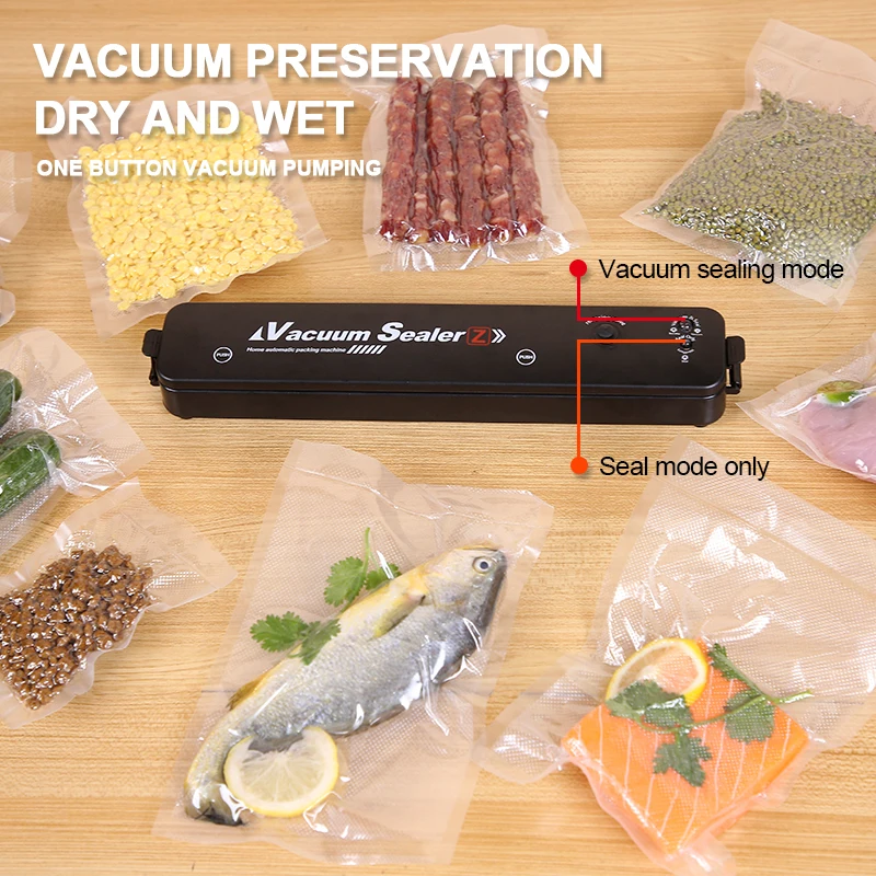 TINTON LIFE 220V/110V Vacuum Sealer Packaging Machine with Free 10pcs Vacuum Bags Household Black Food Vacuum Sealer 4