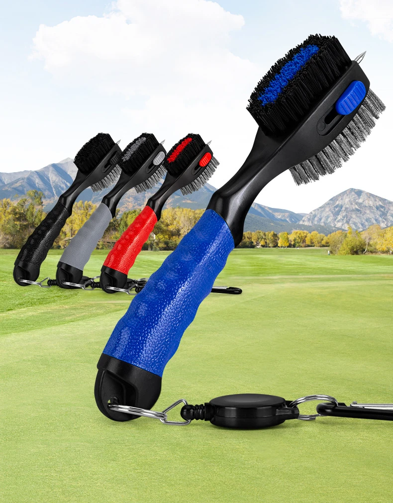 Description Picture 2 of itemPGM Golf Club Brush Double-sided Clean PP Hair Plus Stianless Steel Portable Hook Golf Accessories SZ007
