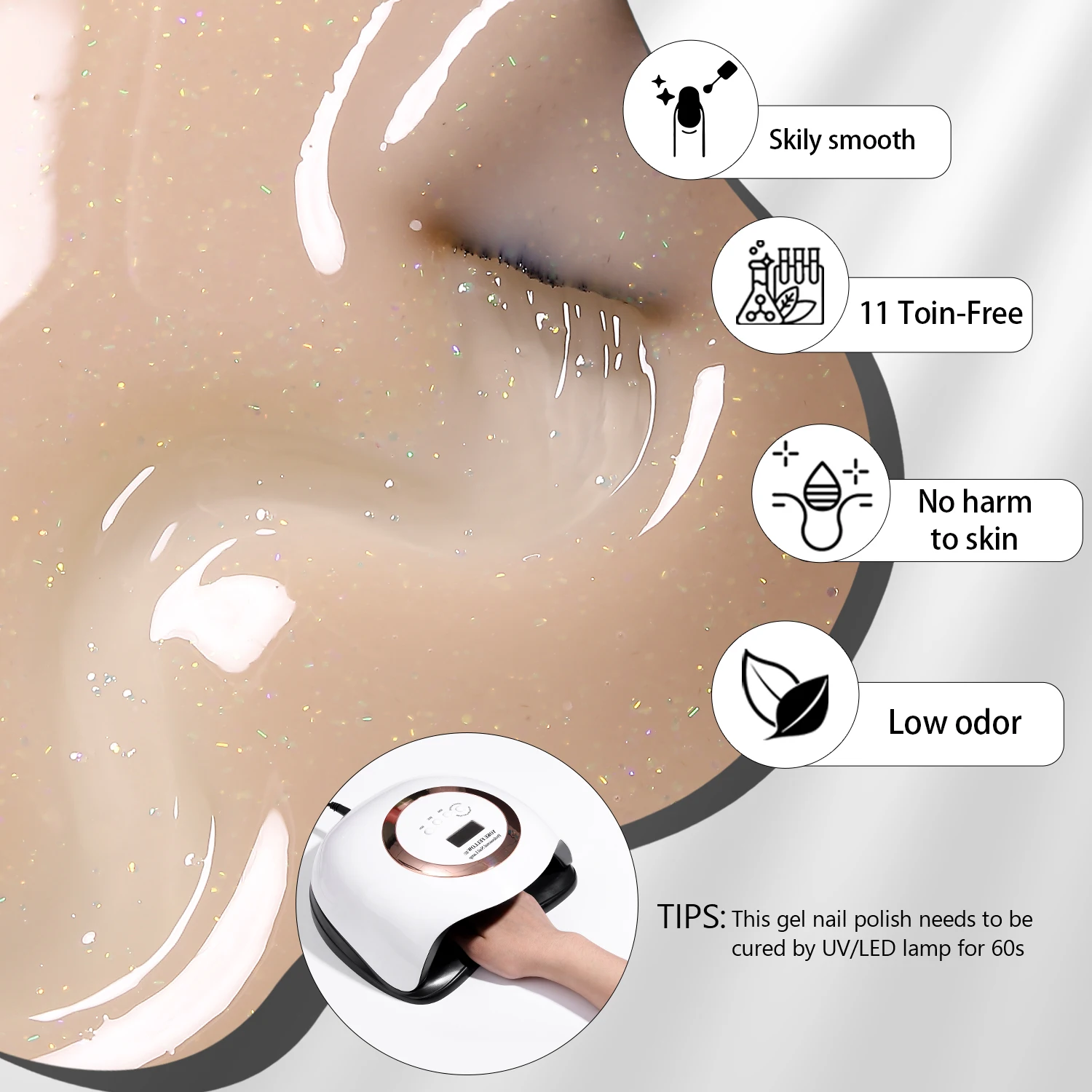 YOKEFELLOW Jelly Gel Nail Polish YZ14 10ML Shiny Sheer Natural Nude Jelly Gel Polish for Nail Art DIY Translucent UV Light Cure 2