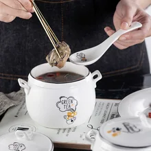 

Stewed Bird's Nest Cup Liner Stewed In Pot, Ceramic Covered Simmered Soup Cup, Soup Stew Pot, Small Dessert Stew Cup