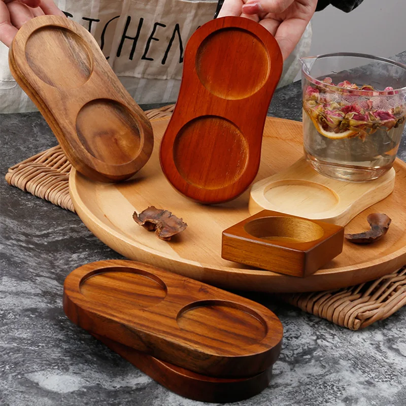 Pepper Mill Tray for Salt and Pepper Seasoning Bottle Solid Wooden Fruit Plate Kitchen Organizer Storage Home Decoration Trays 3
