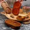 Pepper Mill Tray for Salt and Pepper Seasoning Bottle Solid Wooden Fruit Plate Kitchen Organizer Storage Home Decoration Trays 3