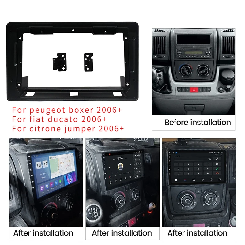 Car Radio Fascia Adapter Mounting Frame Plate For Citroen Jumper Peugeot Boxer FIAT Ducato 2006+