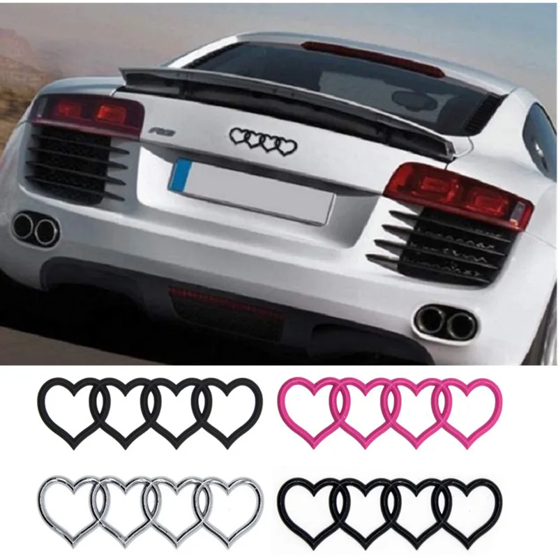 

Love Heart Logo Rear Trunk Tail Label Badge Emblem Decal Car Sticker for Audi A4 A3 A5 A6 A4L B8 B7 B9 C6 C7 Car Accessories