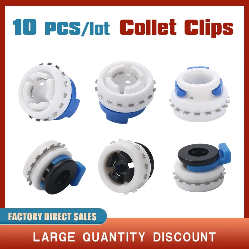 10 PCS/lot Pneumatic Connectors Tube Clamp Blue Pipe Horse Clip Fixed 4mm 6mm 3D Printer Parts Shoe Coupling Collet Part 10pcs embedded collet clips for extruder and other embeddable tube ptfe tube blue collet clips