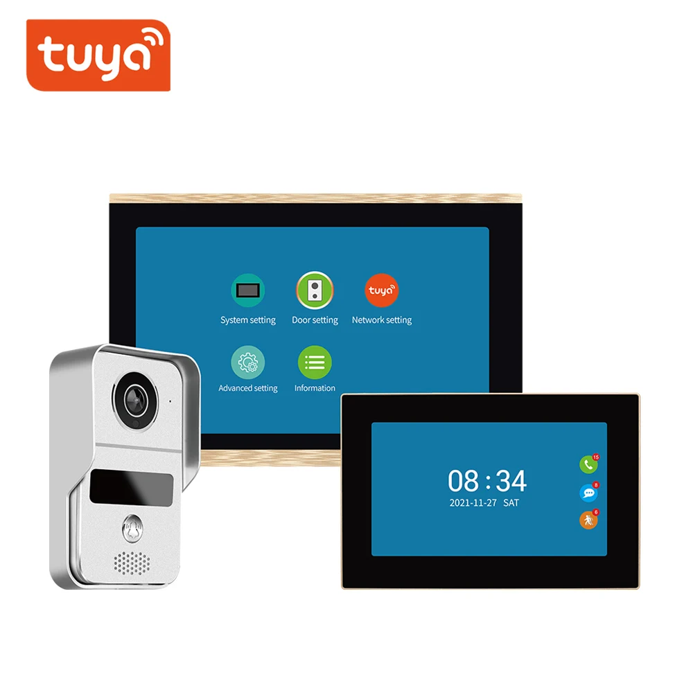 

WIFI Video Door Phone Tuya APP Remote Control IP Doorbell Two Way Intercom Visual Doorbell AHD Camera Chime