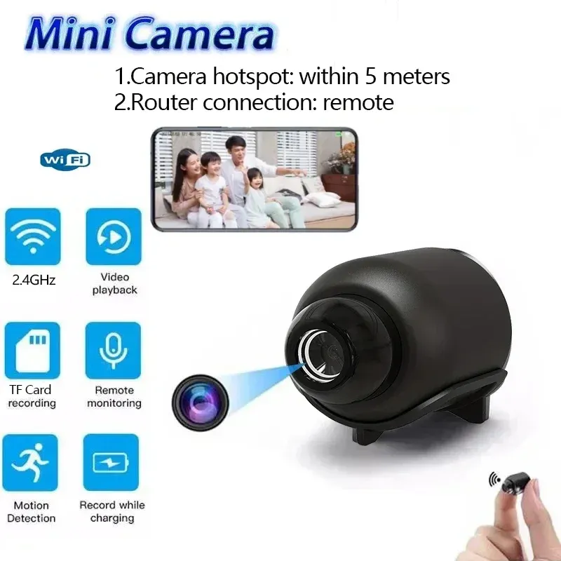 X5 Mini 1080P Full HD WiFi Smart Baby Monitor, Home Security Camera with Wide Angle, Memory Card Slot, USB Support
