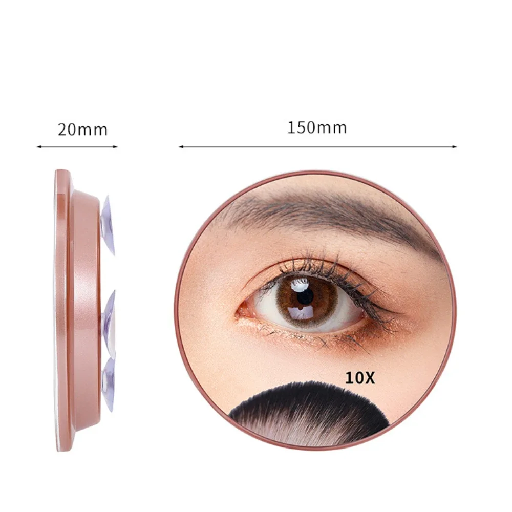 욕실용 오목 유리 확대경, 흡입 컵 3 개 장착, 욕실 메이크업, 흡입 컵 거울 6 인치, 10X20X30X