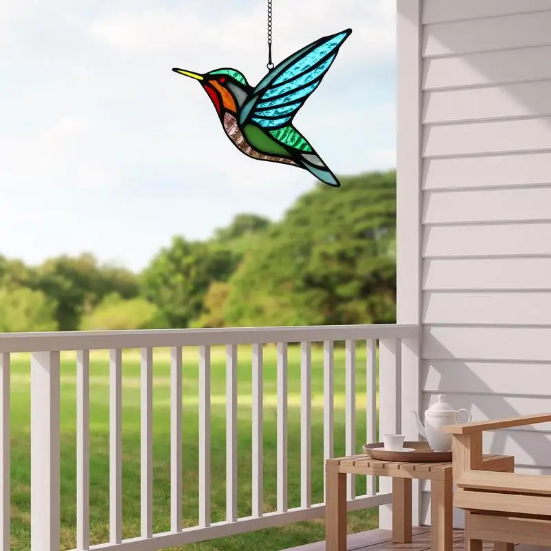 Bird Suncatcher Stained Bird Sun Catcher Home Garden Party Decoration Outdoor Garden Suncatcher For Hummingbird Lovers Window