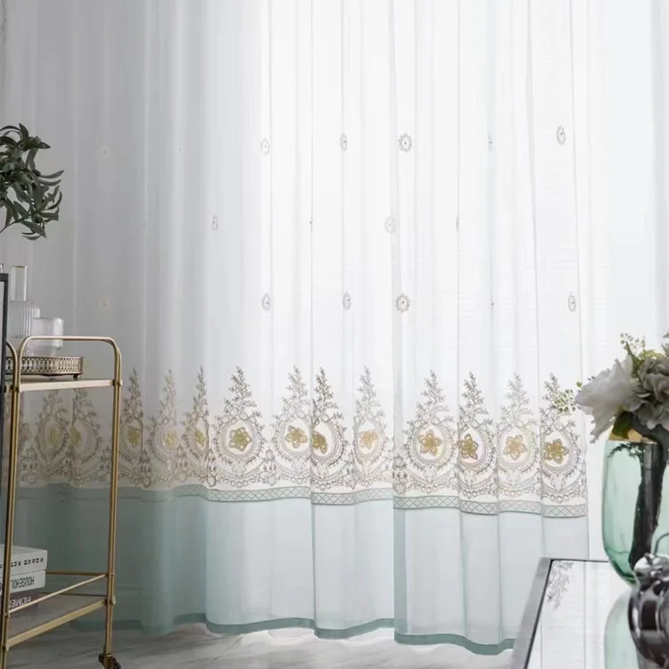 1PC Poetic Flower Washing Rope Embroidery Bead Color Matching Window Screen Simple European Style Partition Screen Curtain 5