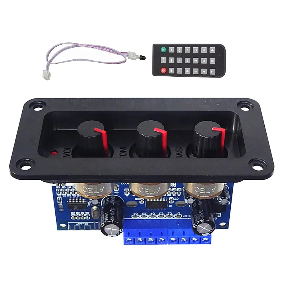리모컨 2.1 채널 디지털 파워 앰프 보드, 서브우퍼 클래스 D 앰프 보드 DC12-20V, 2x25W + 50W BT5.0