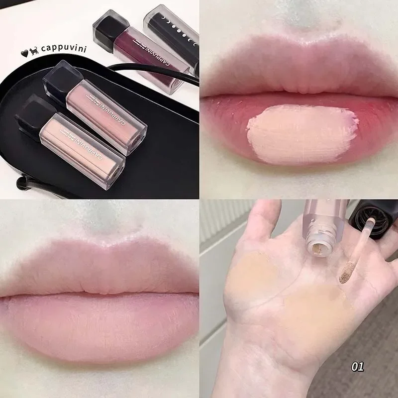 Obsidian Matte Lip Glaze Nude Base Deep Lip Primer Waterproof Dark Retro Rose Brown Lipstick Pigment Gothic Style Makeup lip makeup lip glaze
