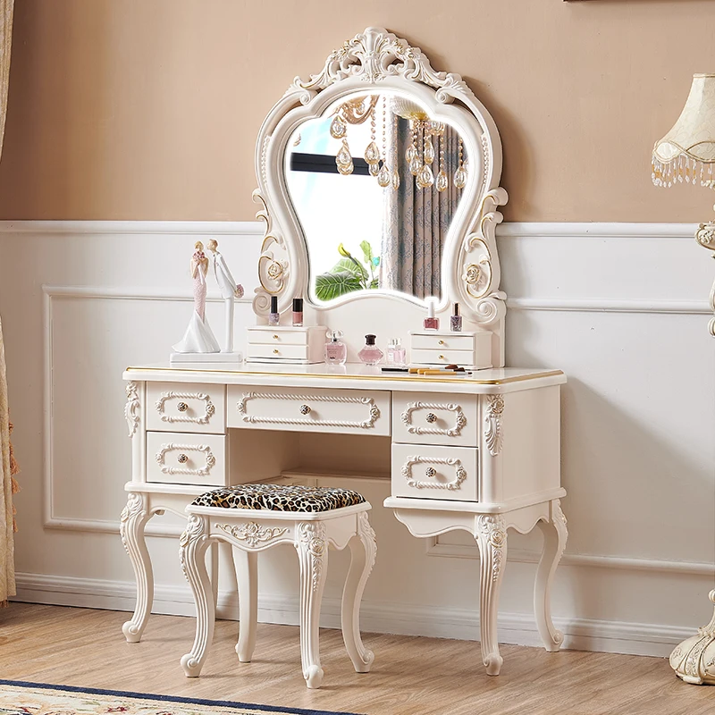 

Nordic Multifonctional Dressing Table Makeup Design Luxury Vanity Dressing Table Mirror Storage Coiffeuse Bedroom Furniture