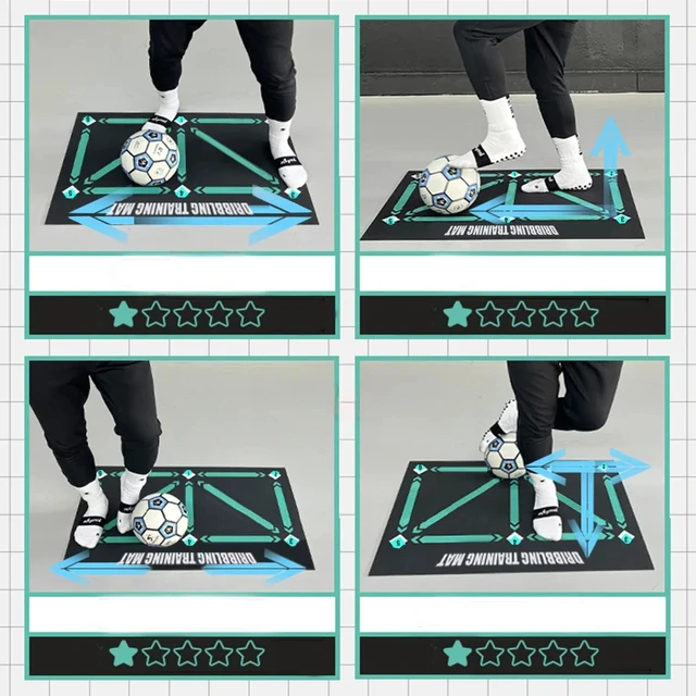 Durable non-slip football training mat Foldable carpet dribbling football training mat children's football indoor equipment 4
