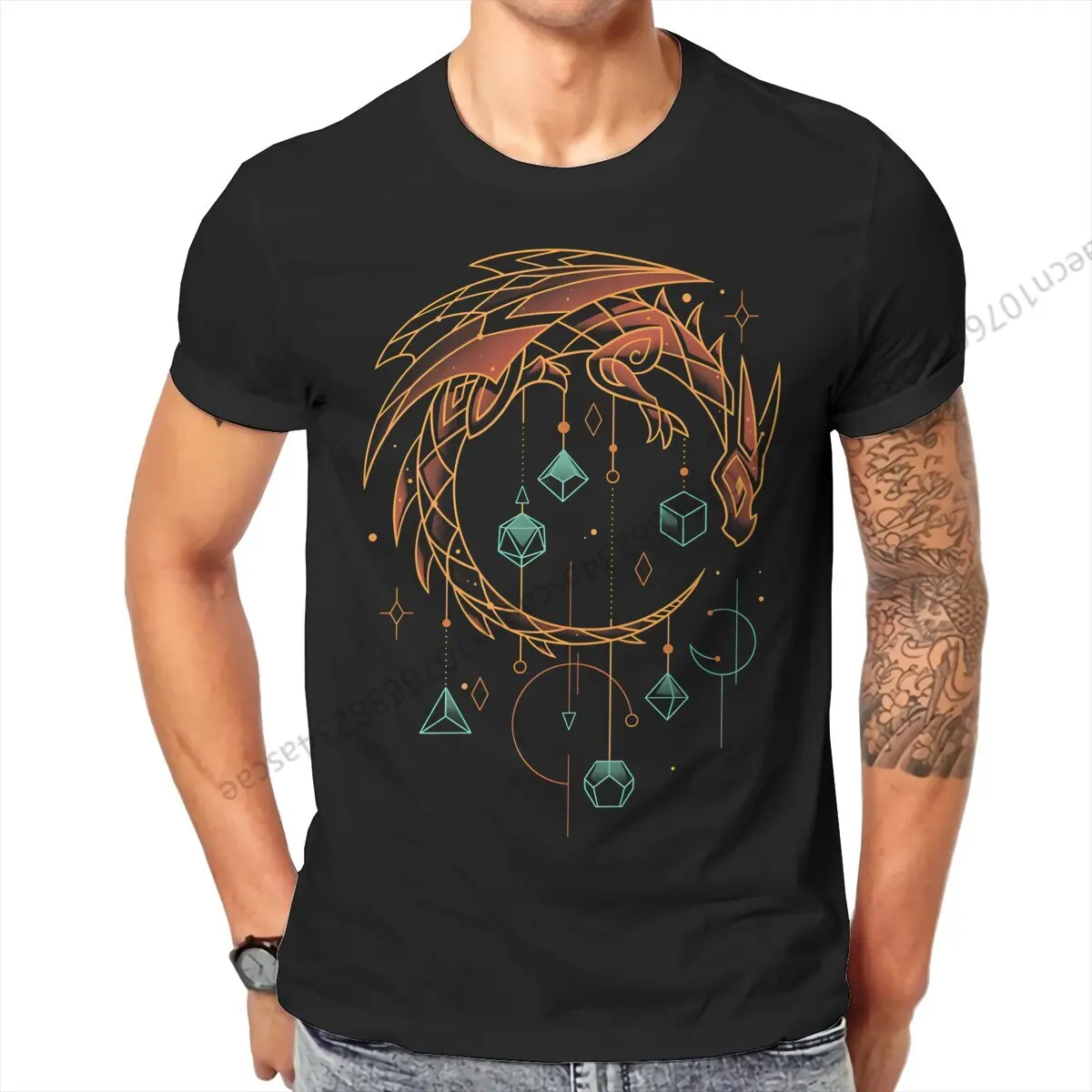 

Мужская футболка игральные кости DND Keeper, Графические Топы, Винтажная летняя хлопковая одежда, футболка