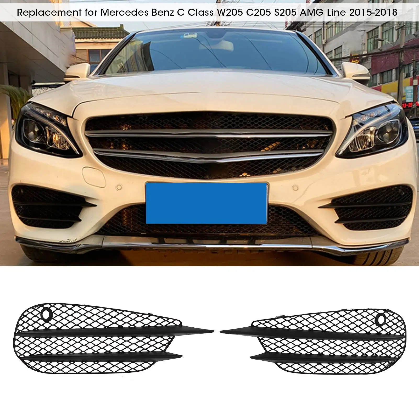 

Передний бампер, противотуманная фара, Замена радиатора для Mercedes Benz C класса W205 C205 S205 AMG Line 2015 2016 2017 2018